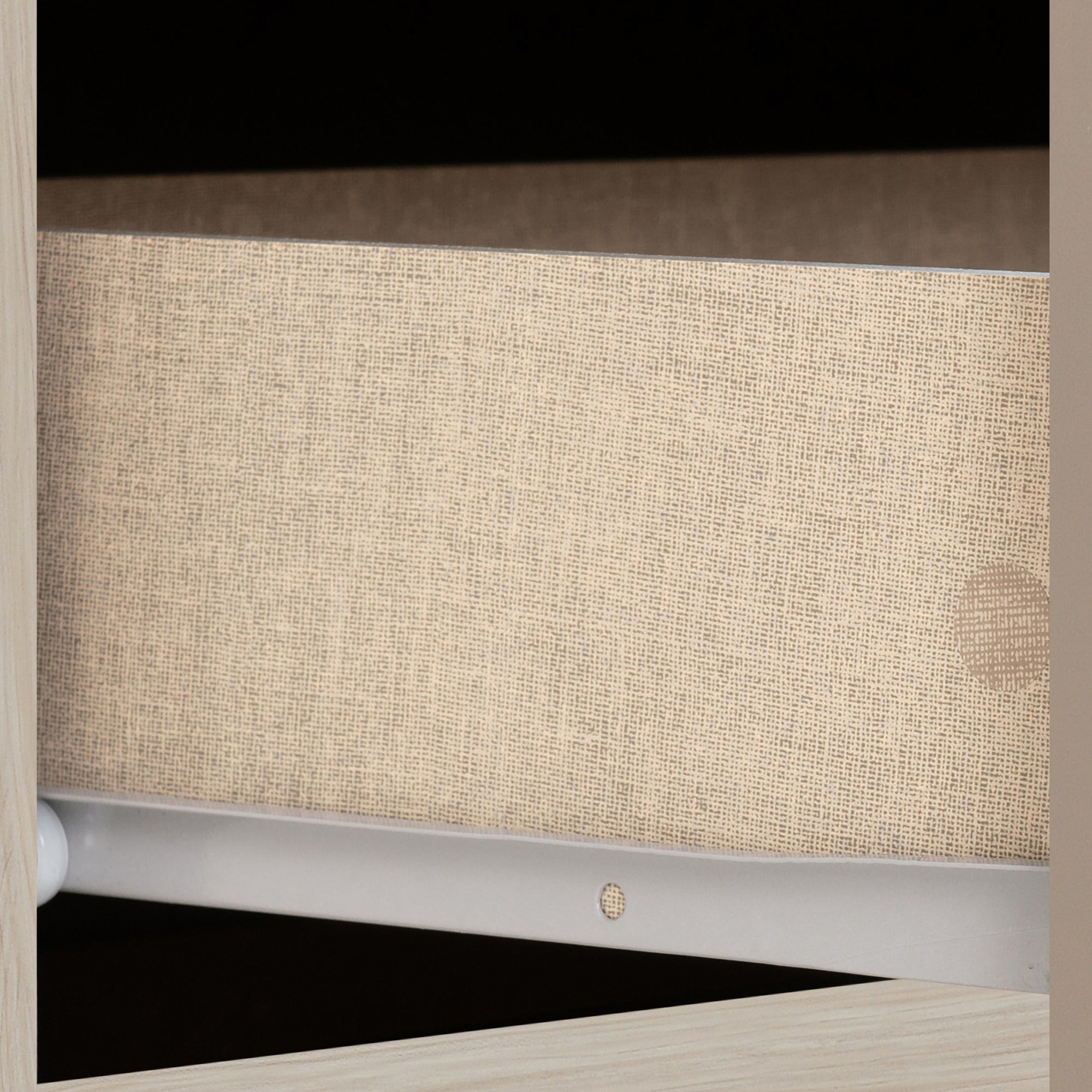 Nevada 3 Door 2 Drawer Wardrobe - Oyster Gloss/Light Oak Effect Veneer