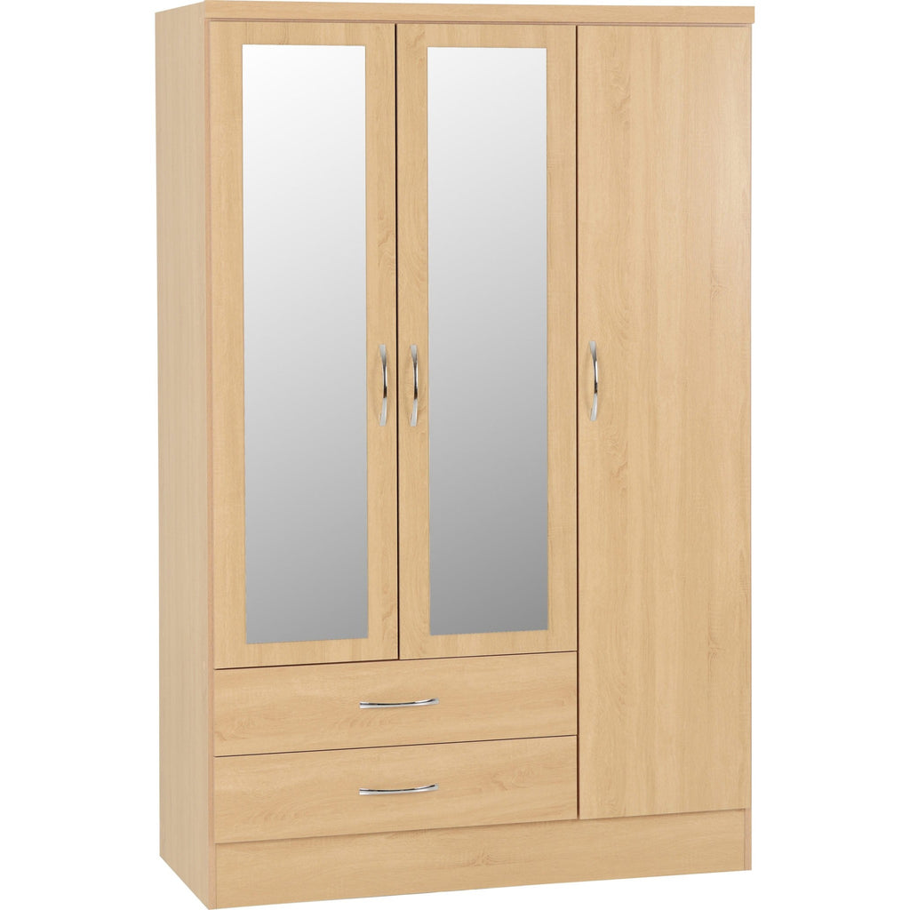 Nevada 3 Door 2 Drawer Wardrobe - Sonoma Oak Effect