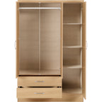 Nevada 3 Door 2 Drawer Wardrobe - Sonoma Oak Effect