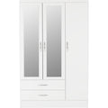 Nevada 3 Door 2 Drawer Wardrobe - White Gloss