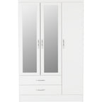 Nevada 3 Door 2 Drawer Wardrobe - White Gloss