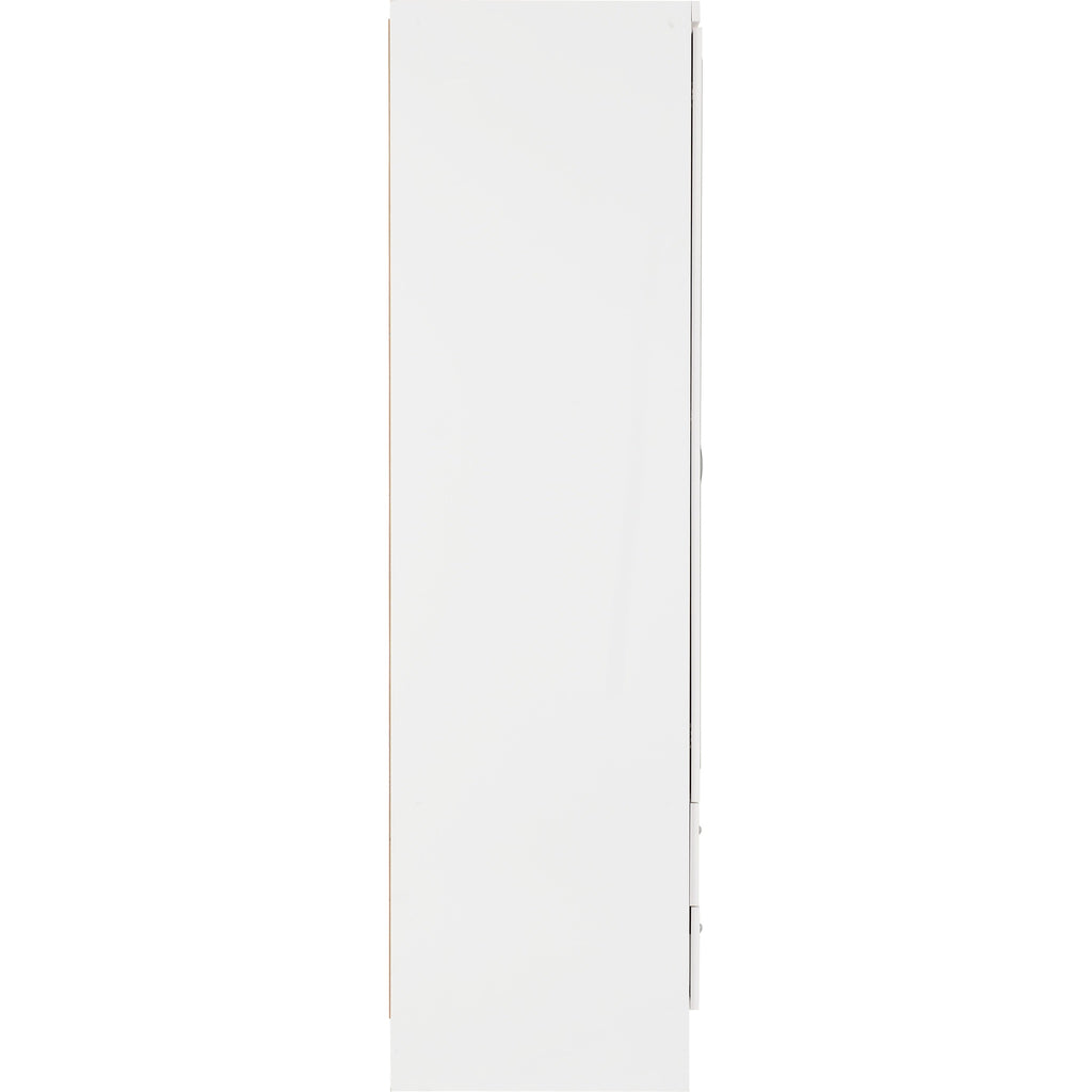 Nevada 3 Door 2 Drawer Wardrobe - White Gloss