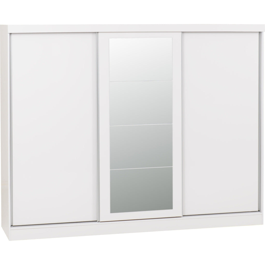 Nevada 3 Door Slider Wardrobe - White Gloss