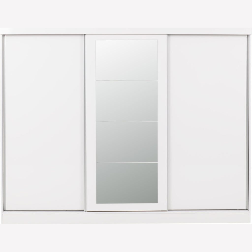 Nevada 3 Door Slider Wardrobe - White Gloss