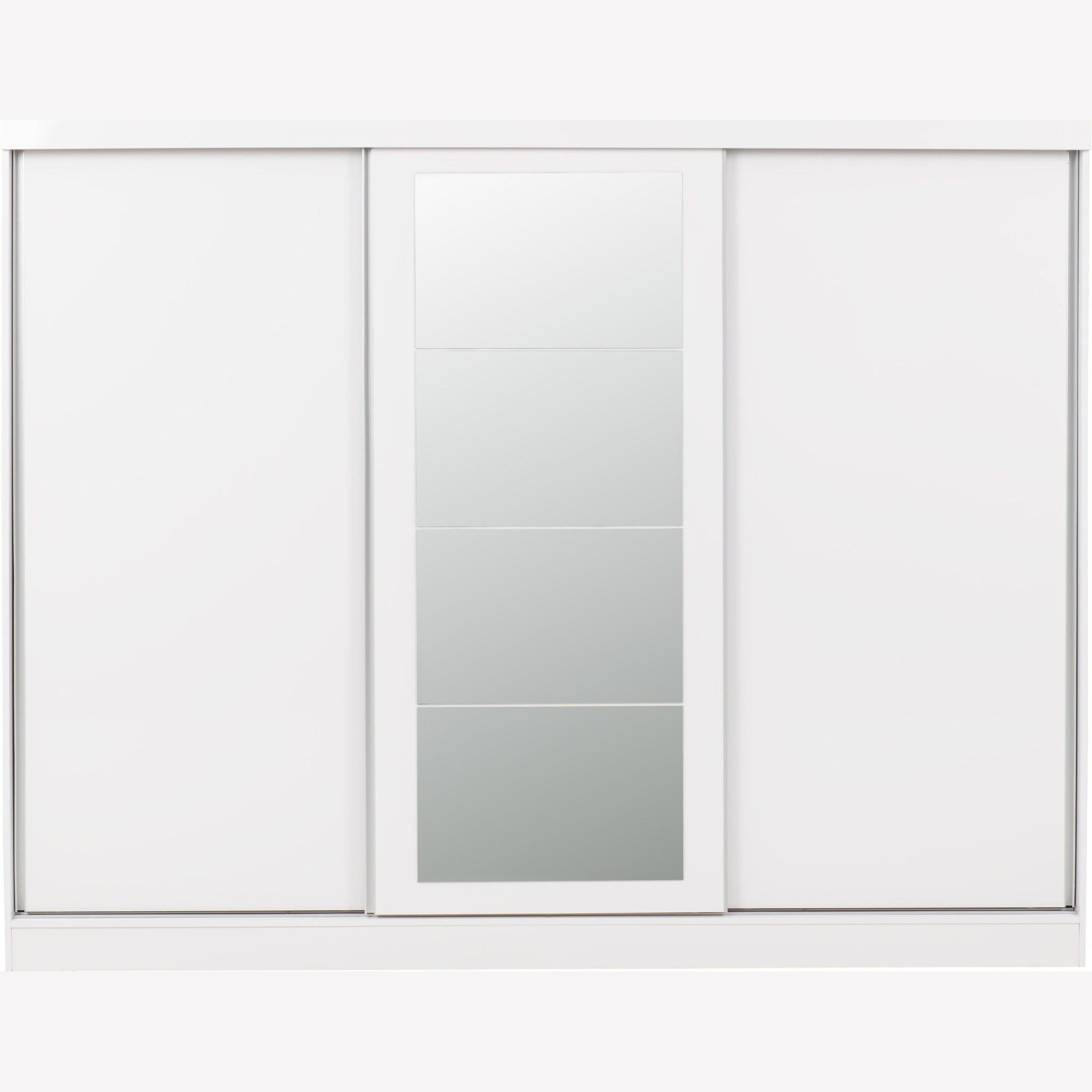 Nevada 3 Door Slider Wardrobe - White Gloss