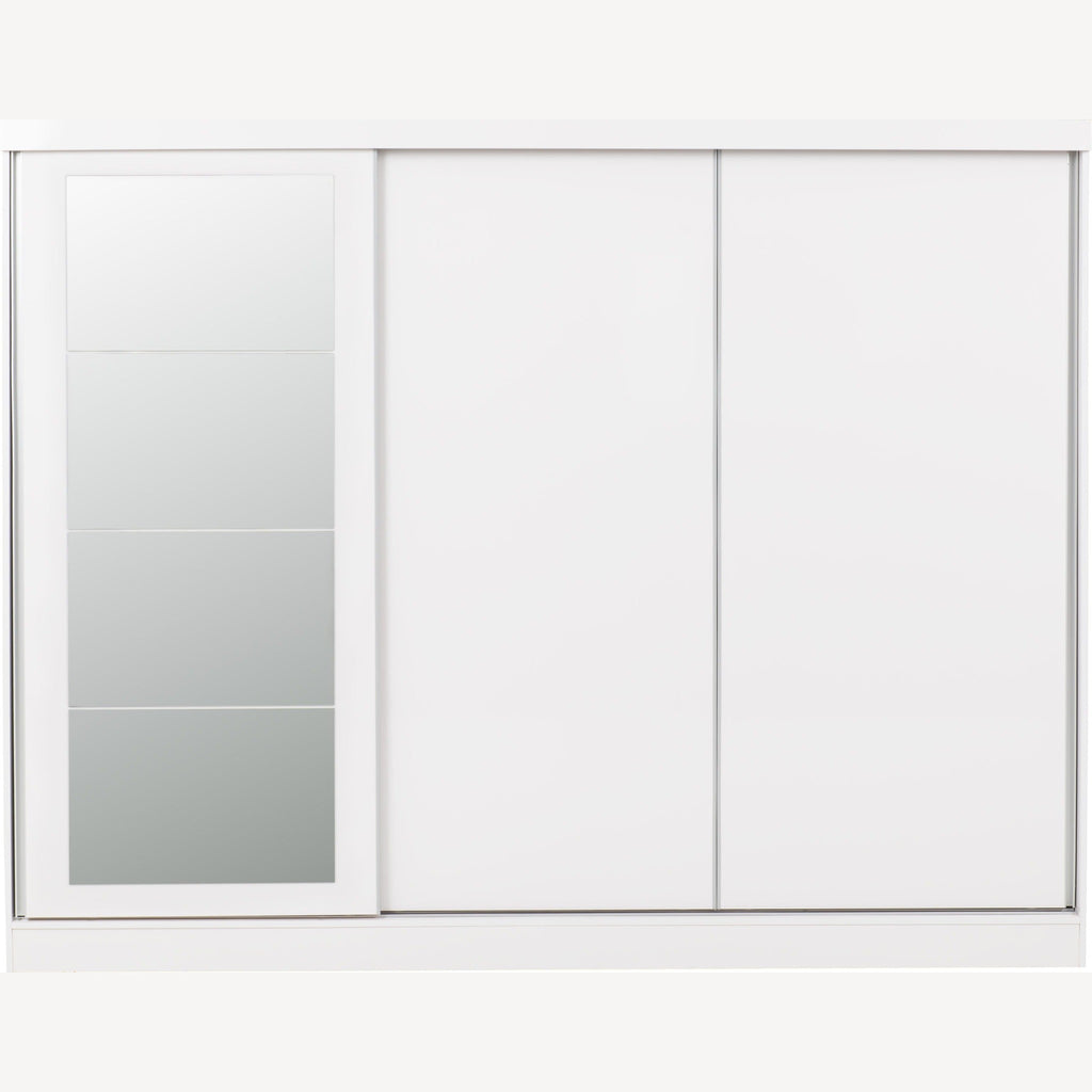 Nevada 3 Door Slider Wardrobe - White Gloss