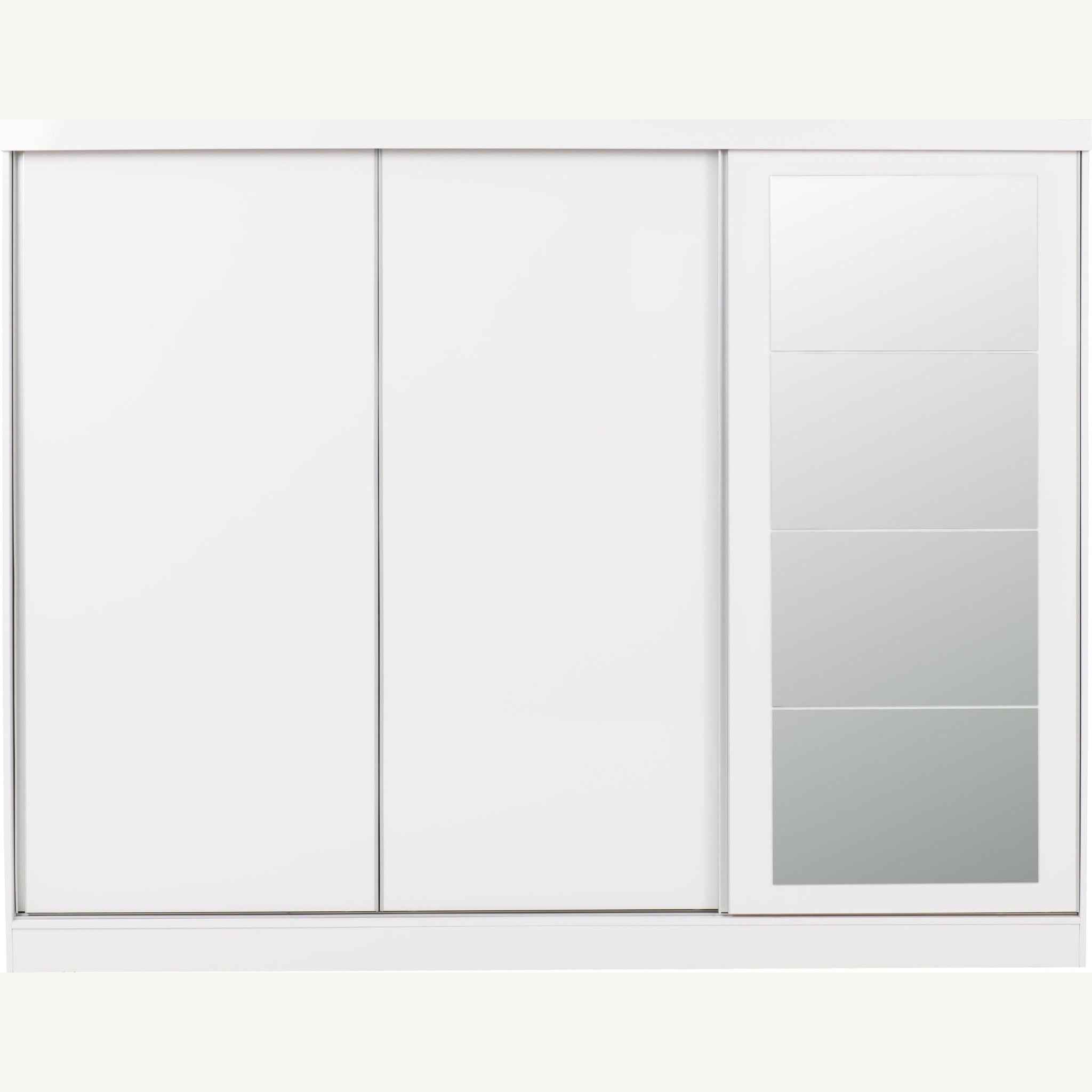 Nevada 3 Door Slider Wardrobe - White Gloss