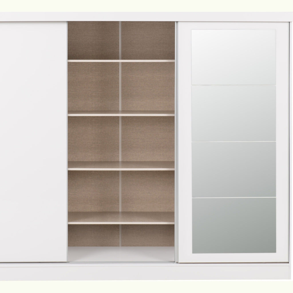 Nevada 3 Door Slider Wardrobe - White Gloss