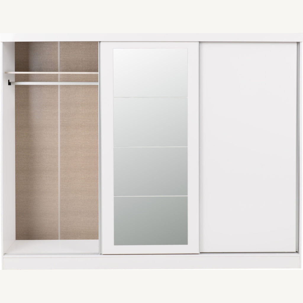 Nevada 3 Door Slider Wardrobe - White Gloss