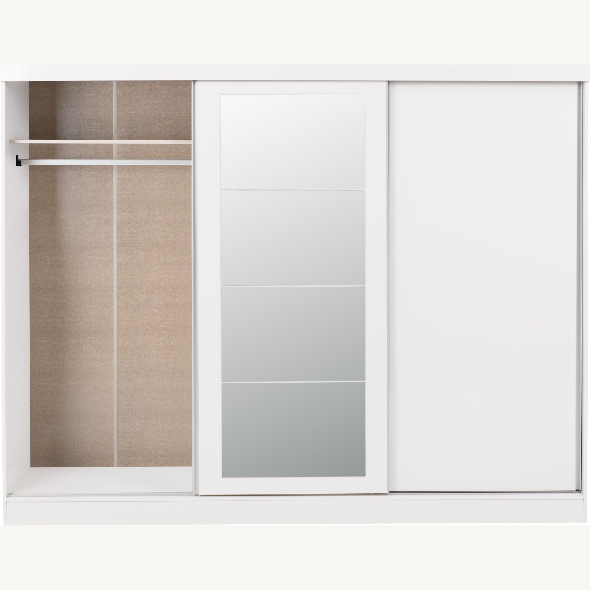 Nevada 3 Door Slider Wardrobe - White Gloss