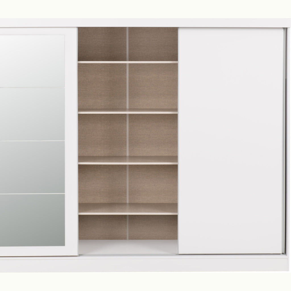 Nevada 3 Door Slider Wardrobe - White Gloss