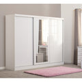 Nevada 3 Door Slider Wardrobe - White Gloss