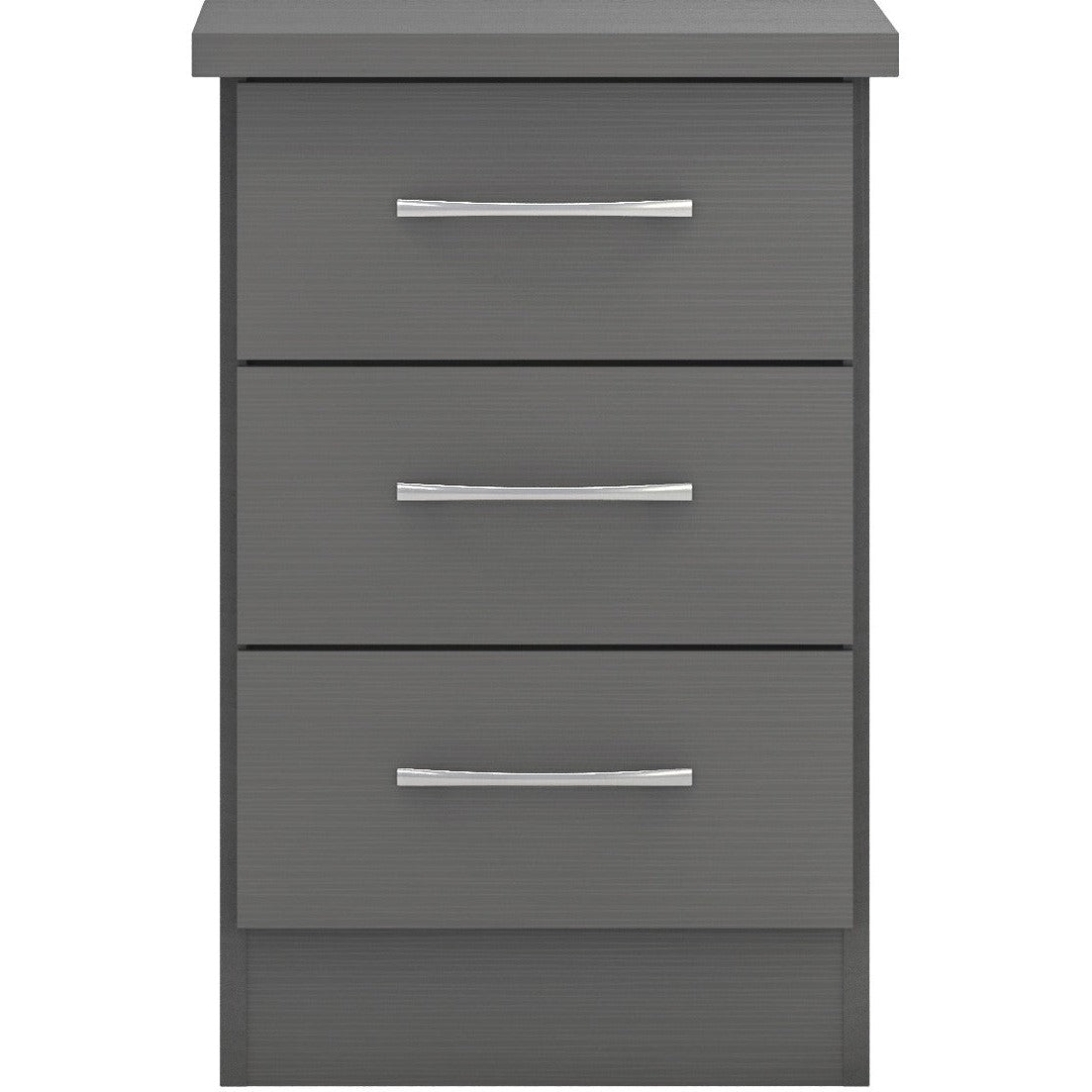 Nevada 3 Drawer Bedside - 3D Effect Grey