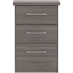 Nevada 3 Drawer Bedside - Black Wood Grain