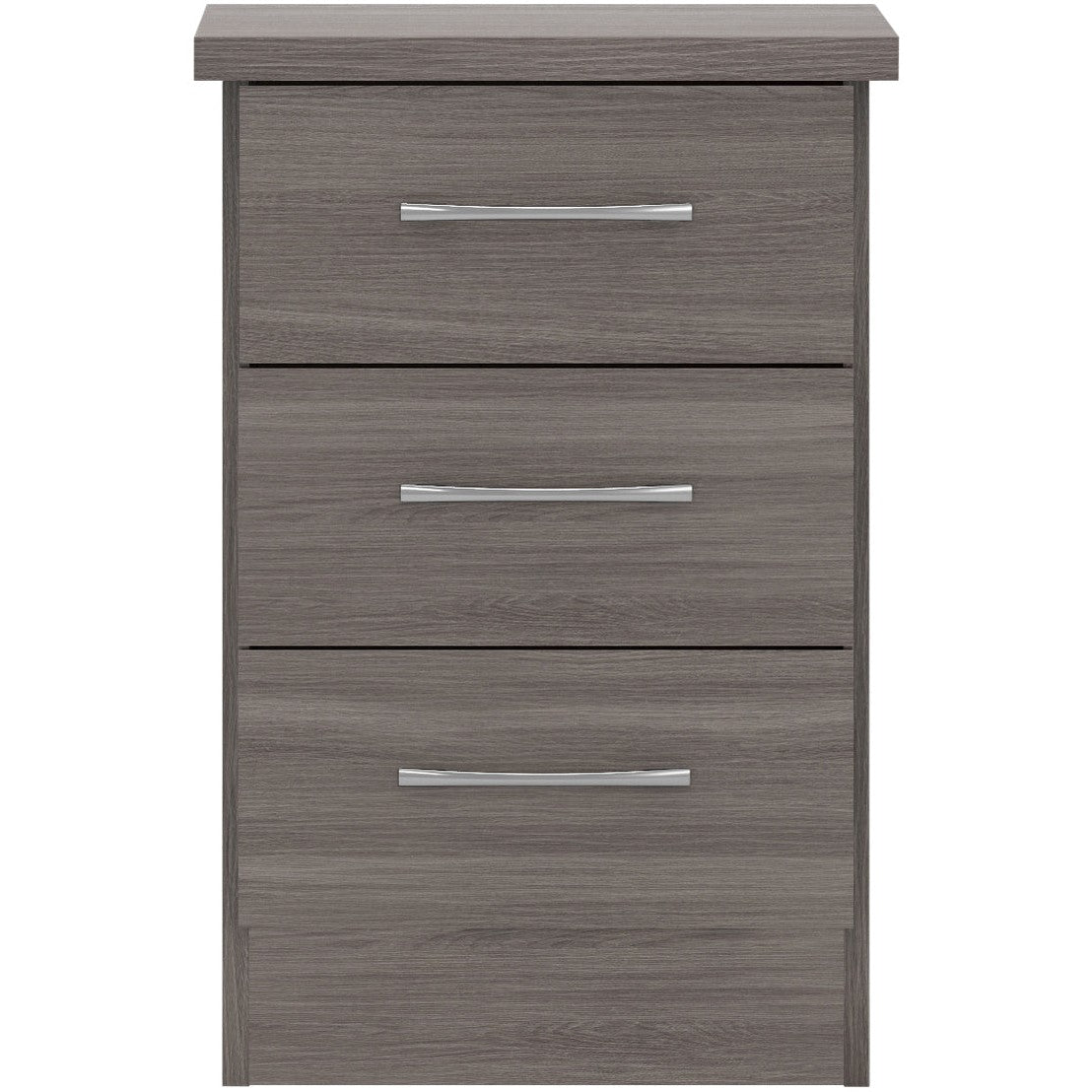Nevada 3 Drawer Bedside - Black Wood Grain