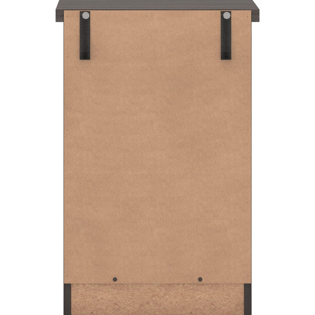 Nevada 3 Drawer Bedside - Black Wood Grain