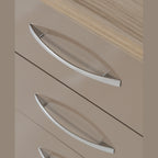 Nevada 3 Drawer Bedside - Oyster Gloss/Light Oak Effect Veneer