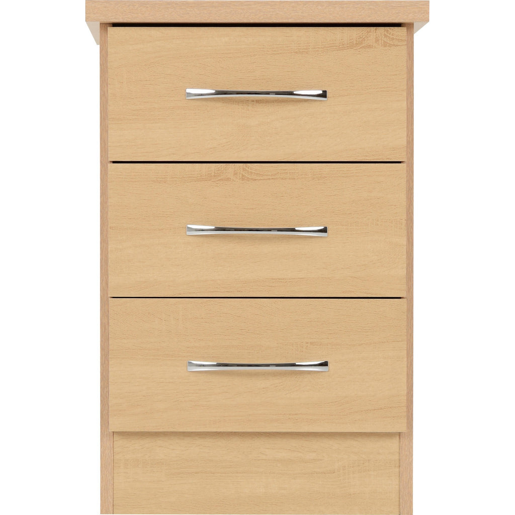 Nevada 3 Drawer Bedside - Sonoma Oak Effect