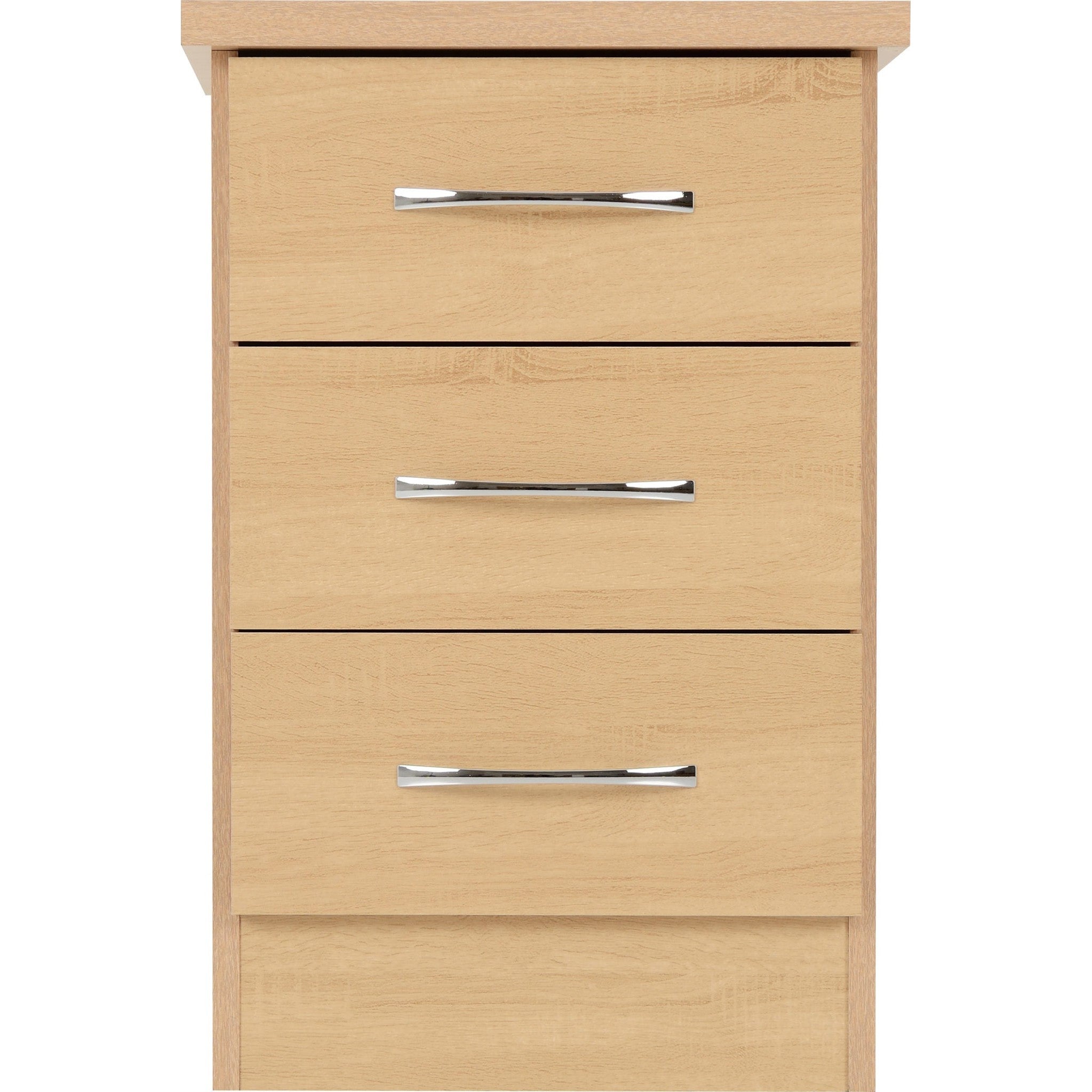 Nevada 3 Drawer Bedside - Sonoma Oak Effect