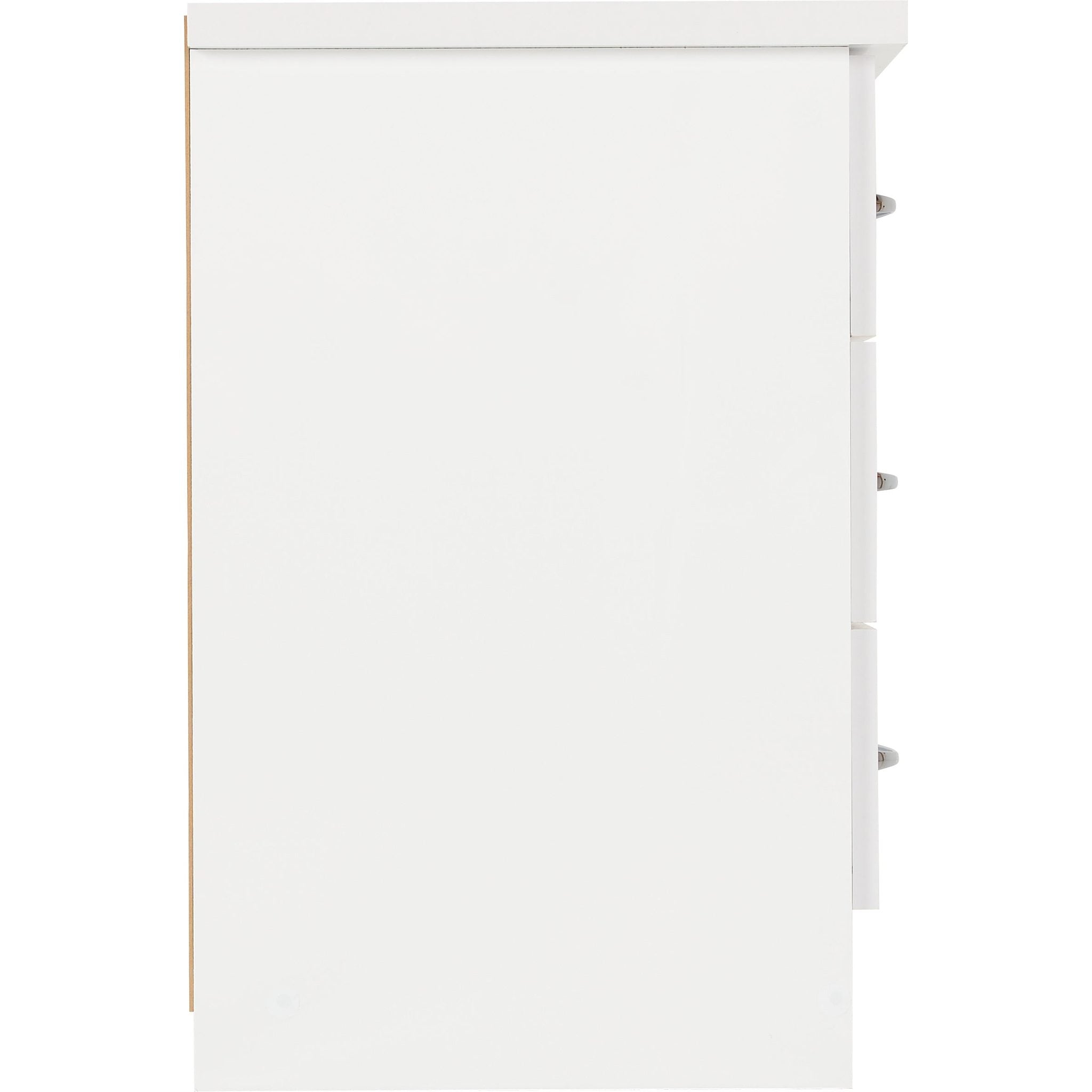 Nevada 3 Drawer Bedside - White Gloss