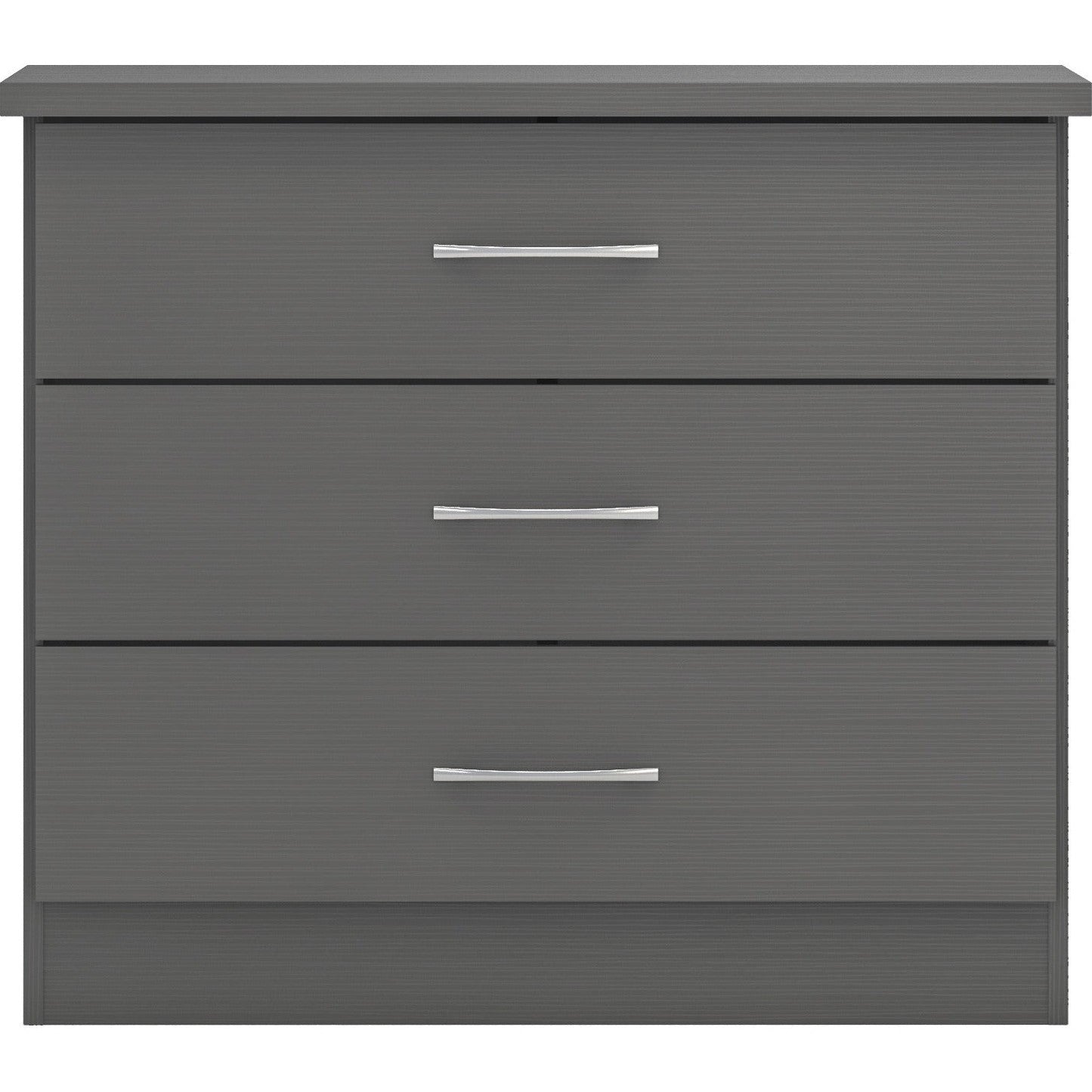 Nevada 3 Drawer Chest - 3D Effect Grey