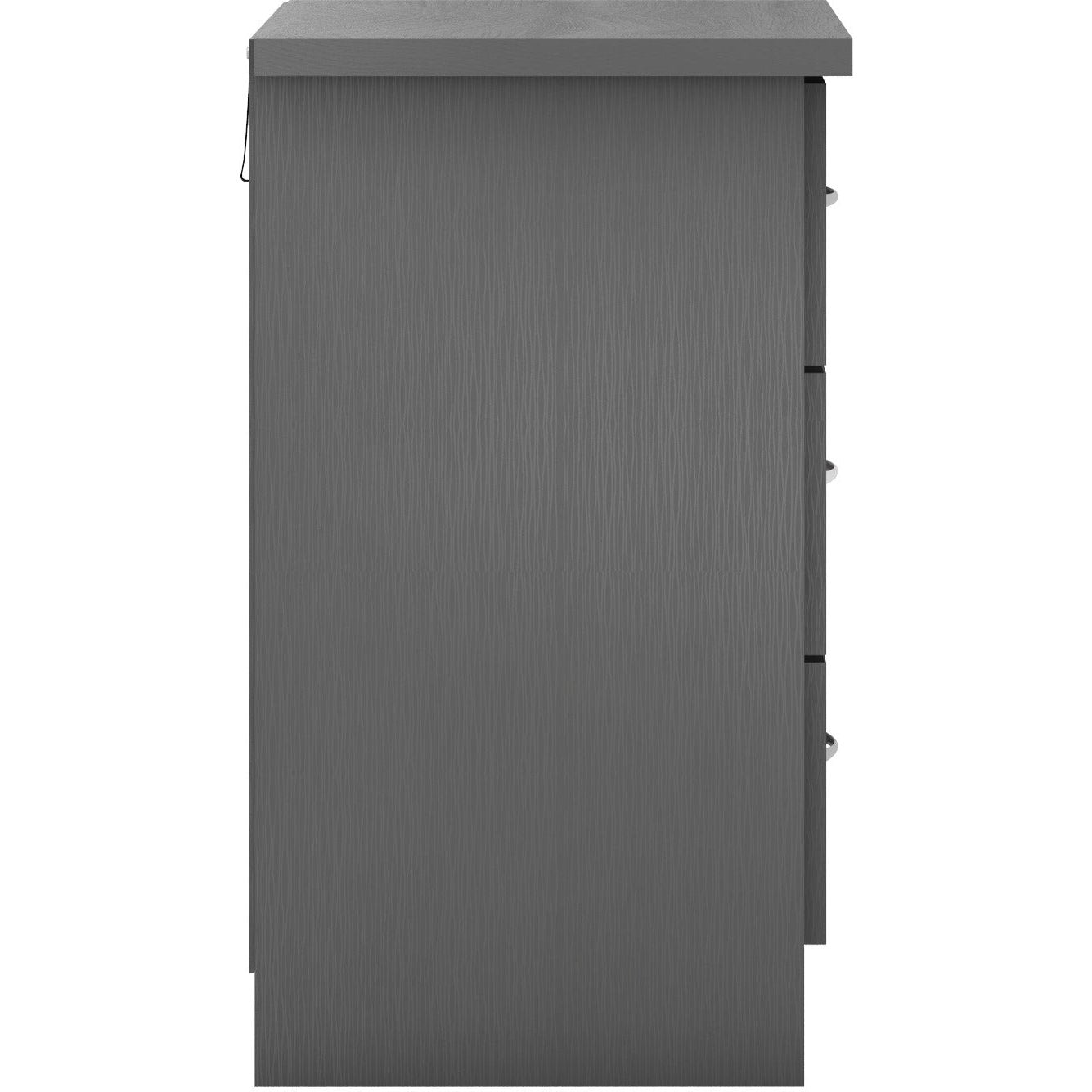 Nevada 3 Drawer Chest - 3D Effect Grey