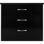 Nevada 3 Drawer Chest - Black Gloss