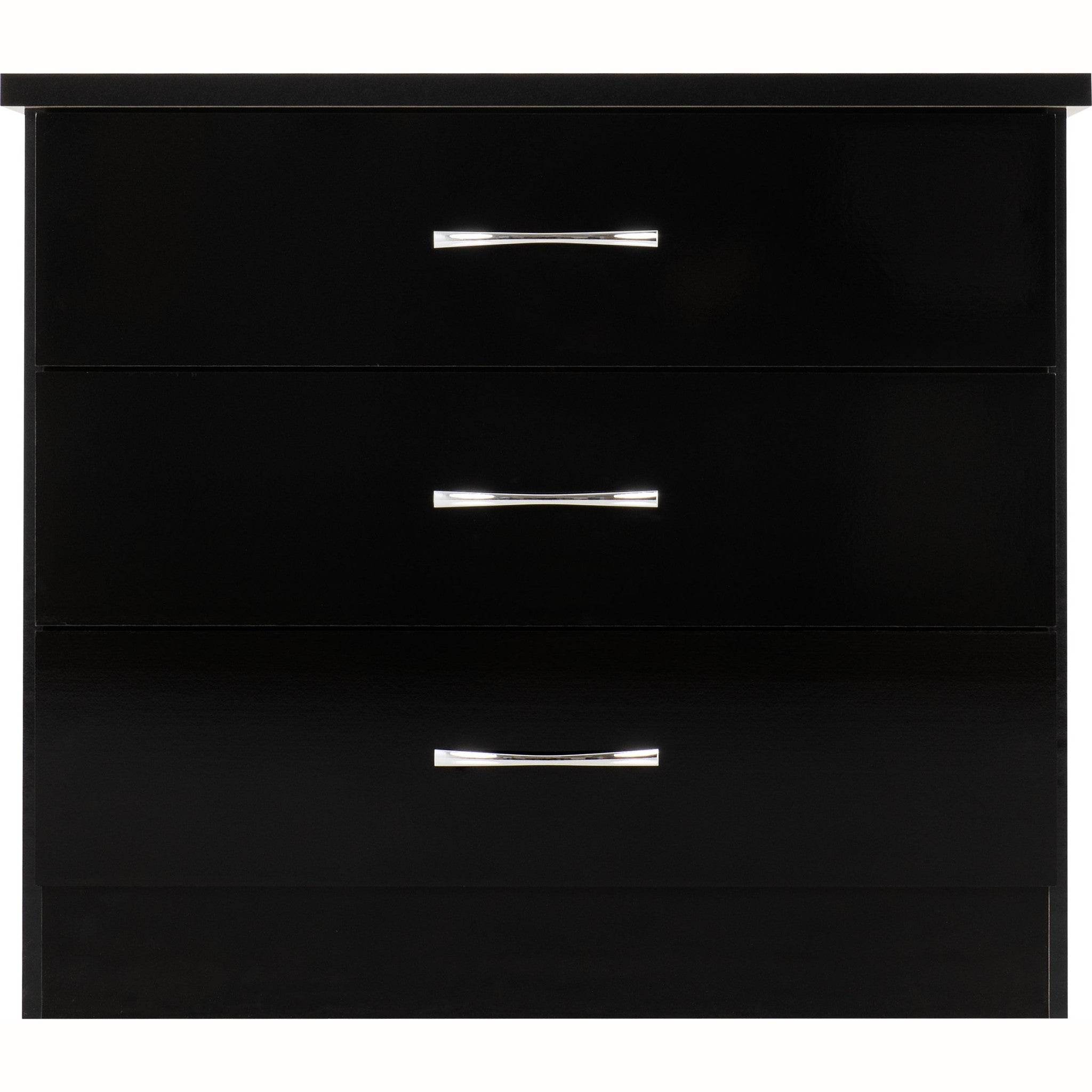 Nevada 3 Drawer Chest - Black Gloss
