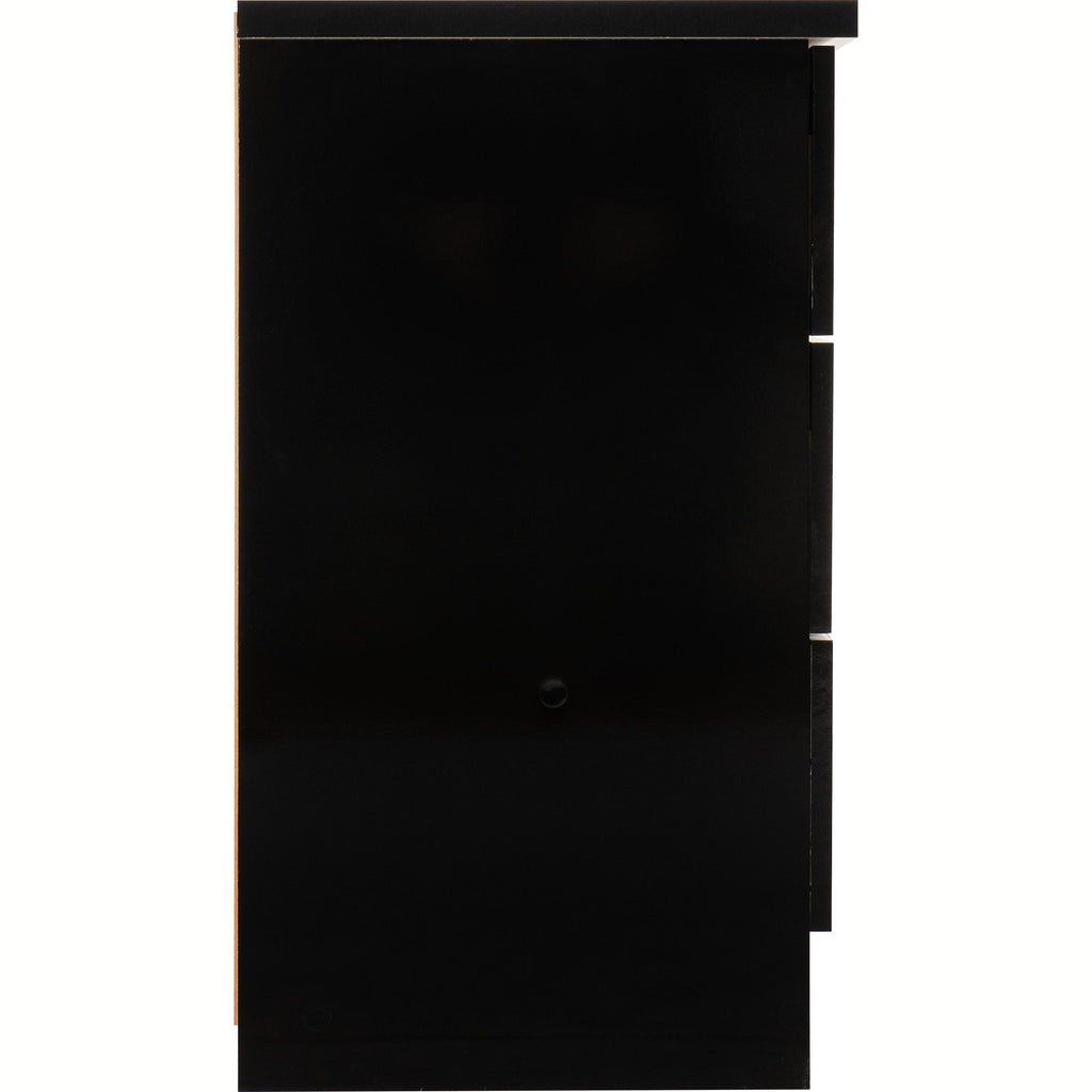 Nevada 3 Drawer Chest - Black Gloss