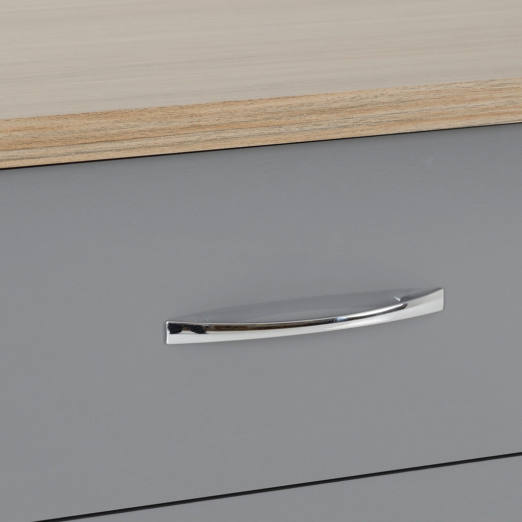 Nevada 3 Drawer Chest - Grey Gloss/Light Oak Effect Veneer