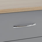 Nevada 3 Drawer Chest - Grey Gloss/Light Oak Effect Veneer