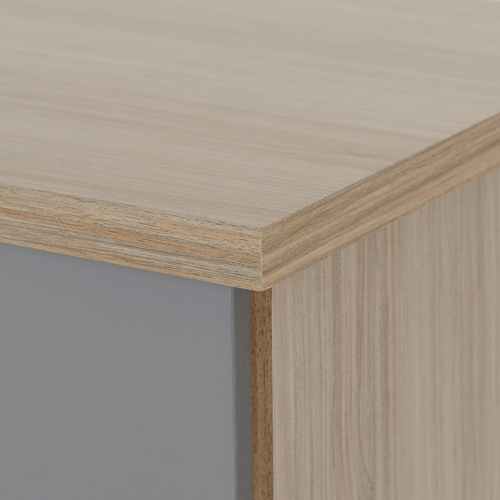 Nevada 3 Drawer Chest - Grey Gloss/Light Oak Effect Veneer
