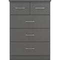 Nevada 3+2 Drawer Chest - 3D Effect Grey
