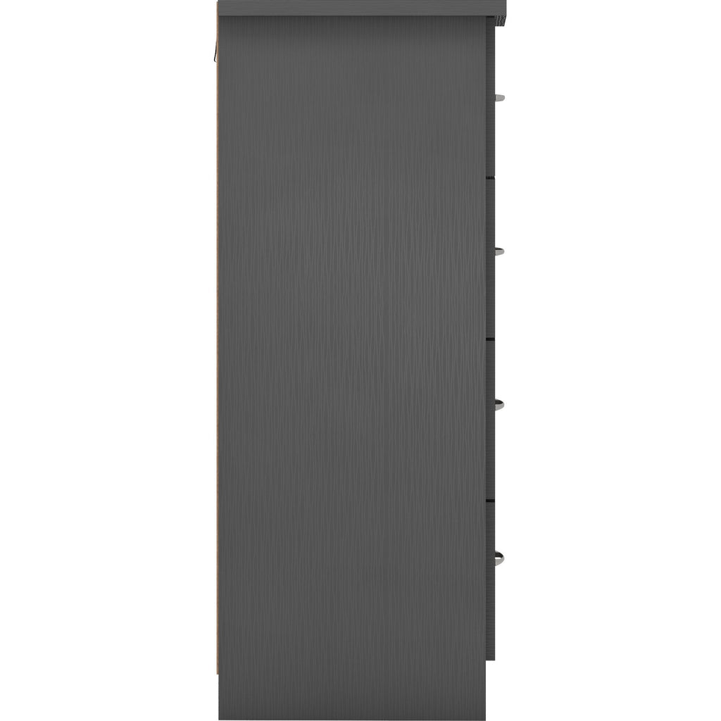 Nevada 3+2 Drawer Chest - 3D Effect Grey