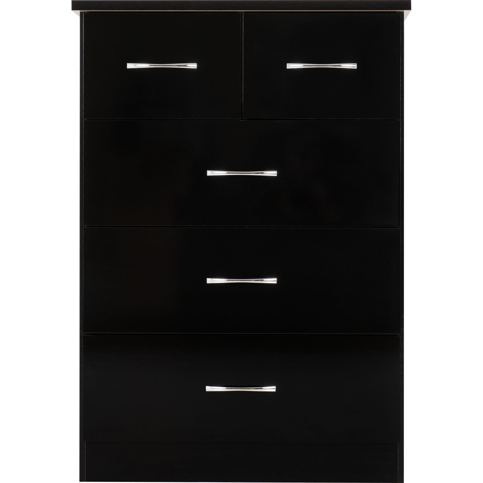 Nevada 3+2 Drawer Chest - Black Gloss