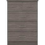 Nevada 3+2 Drawer Chest - Black Wood Grain