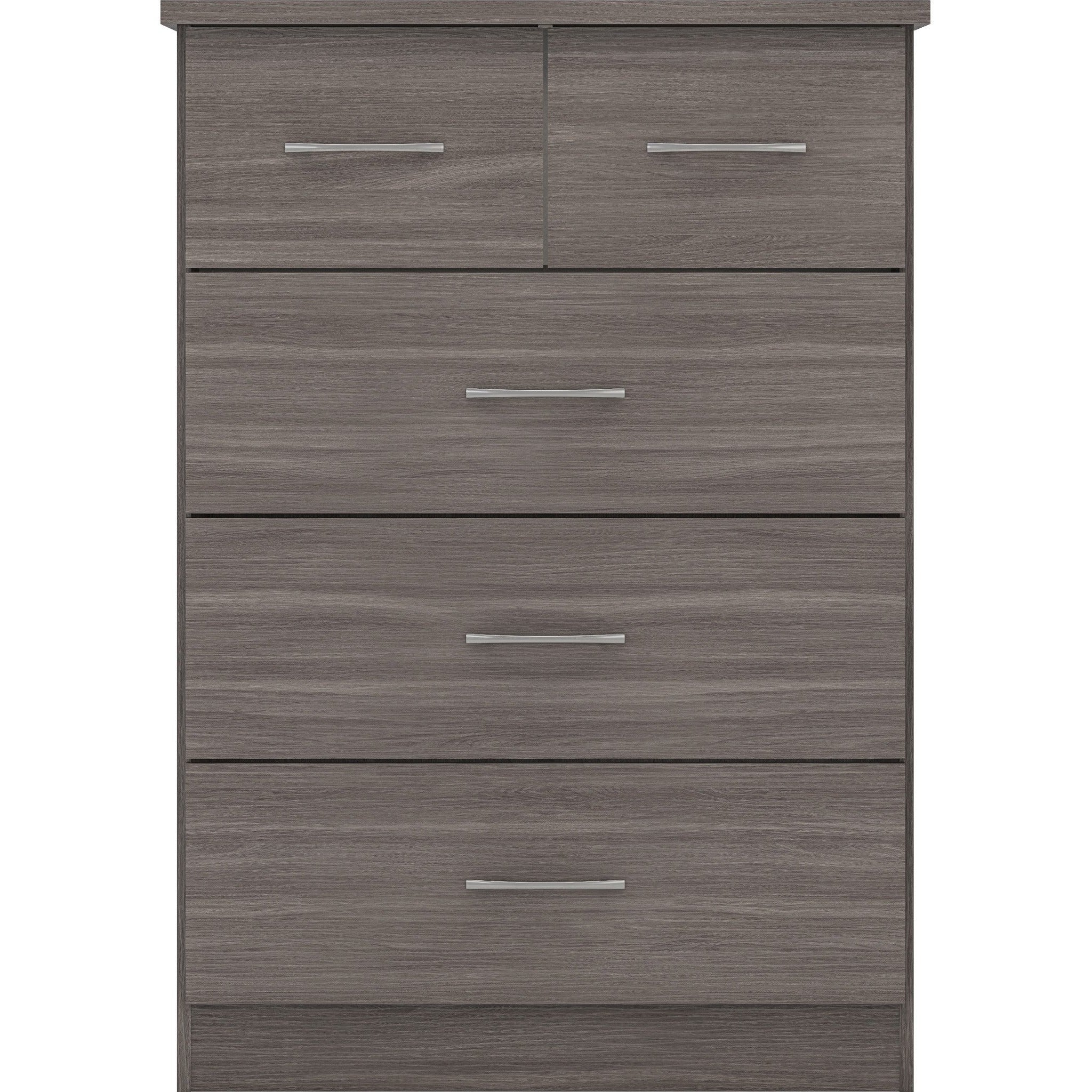 Nevada 3+2 Drawer Chest - Black Wood Grain