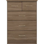 Nevada 3+2 Drawer Chest - Rustic Oak Effect