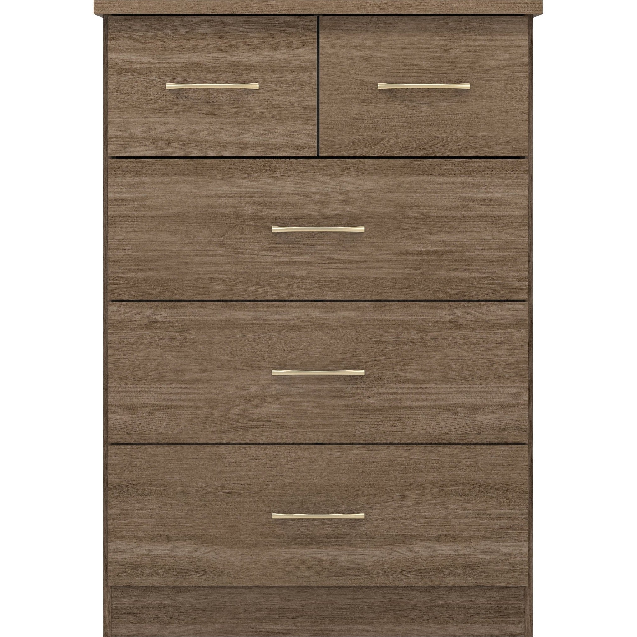 Nevada 3+2 Drawer Chest - Rustic Oak Effect