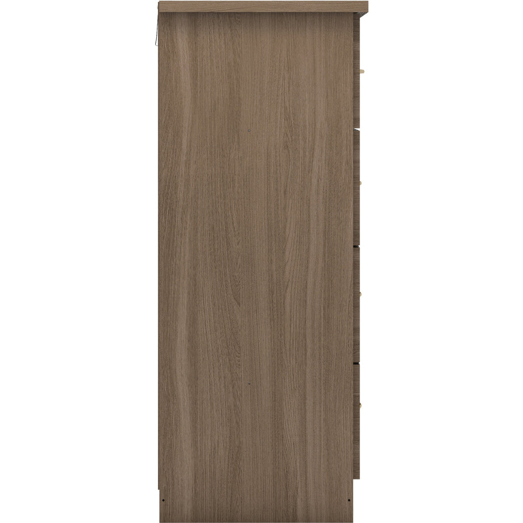 Nevada 3+2 Drawer Chest - Rustic Oak Effect