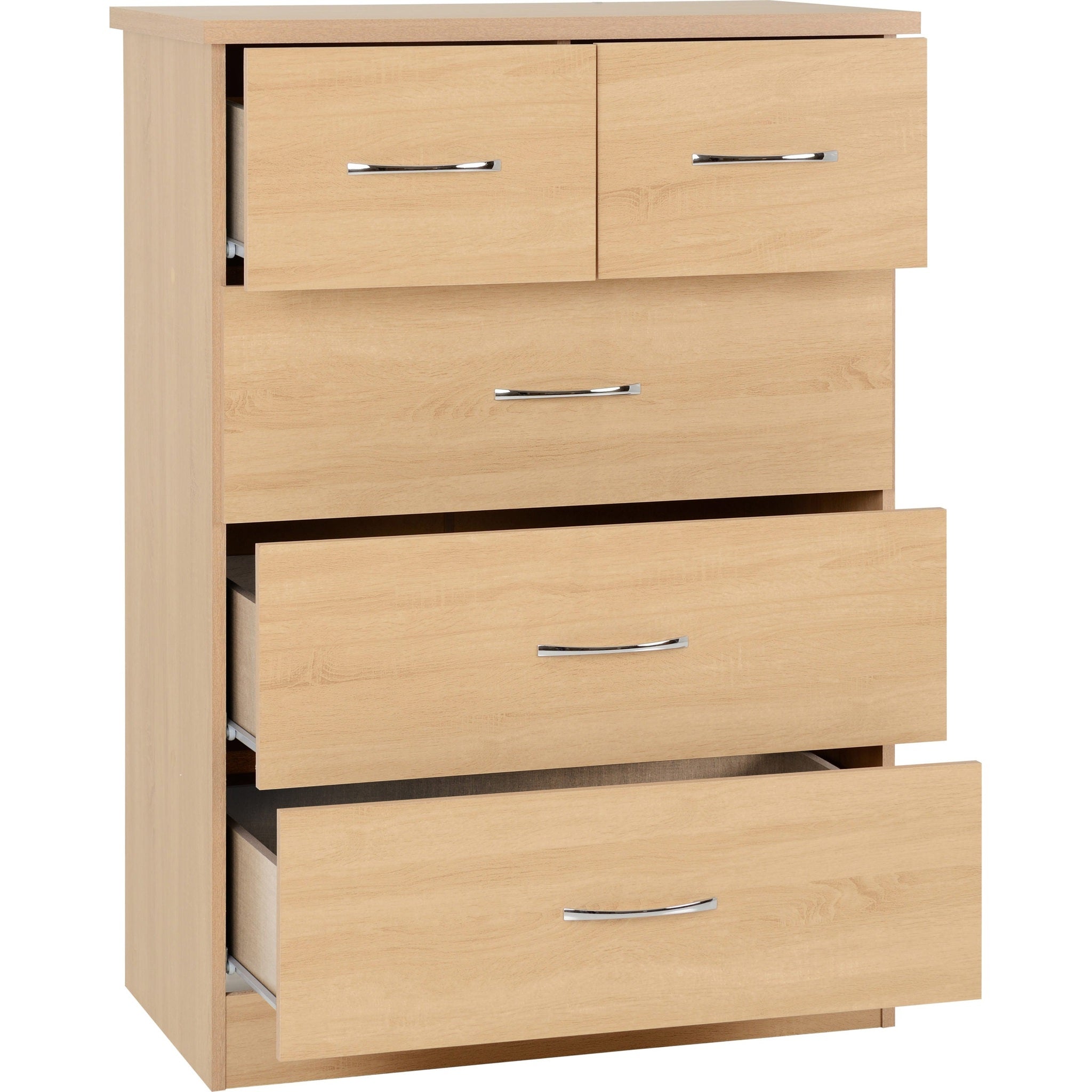 Nevada 3+2 Drawer Chest - Sonoma Oak Effect