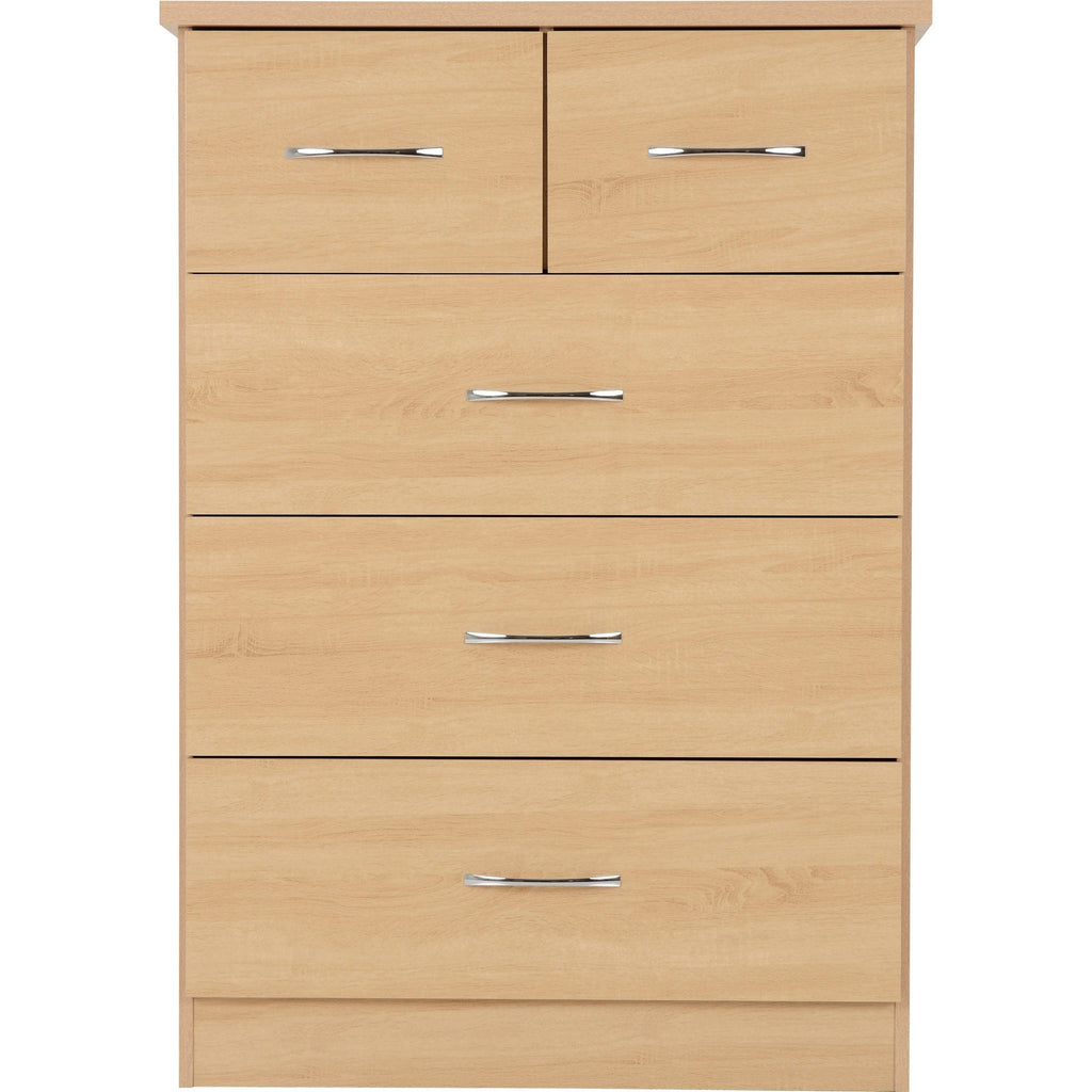 Nevada 3+2 Drawer Chest - Sonoma Oak Effect