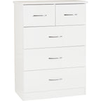 Nevada 3+2 Drawer Chest - White Gloss