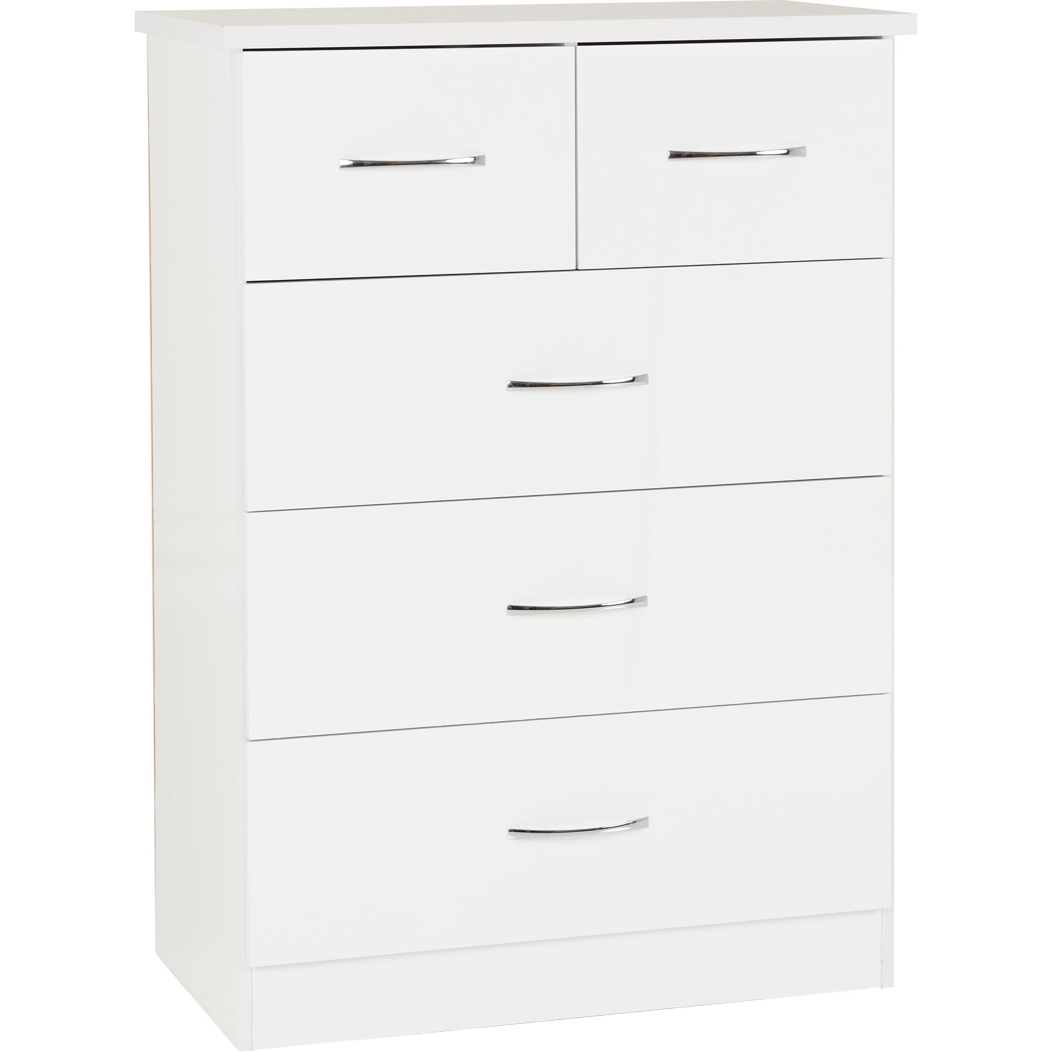 Nevada 3+2 Drawer Chest - White Gloss