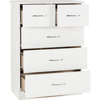 Nevada 3+2 Drawer Chest - White Gloss