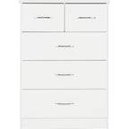 Nevada 3+2 Drawer Chest - White Gloss