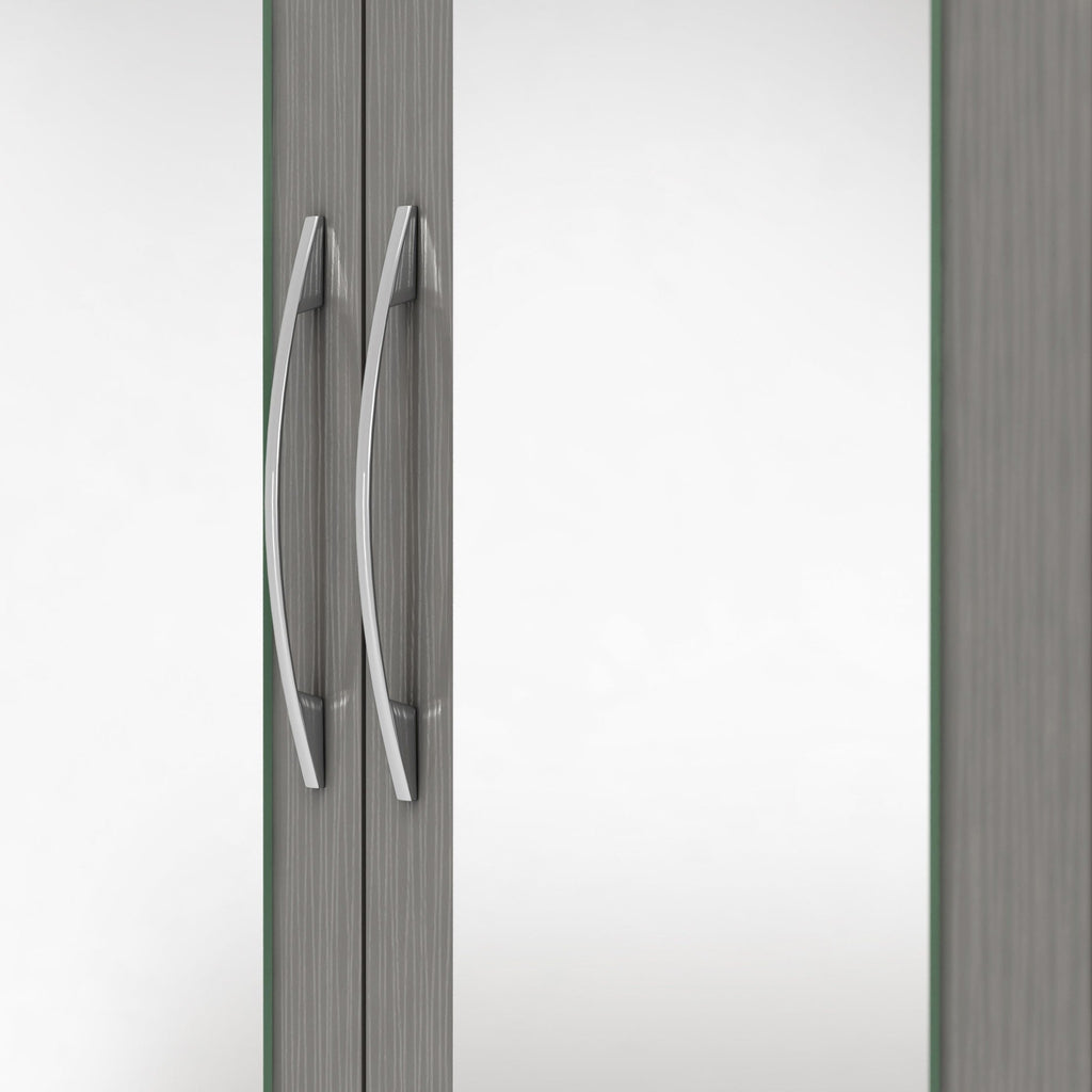 Nevada 4 Door 2 Drawer Wardrobe - 3D Effect Grey