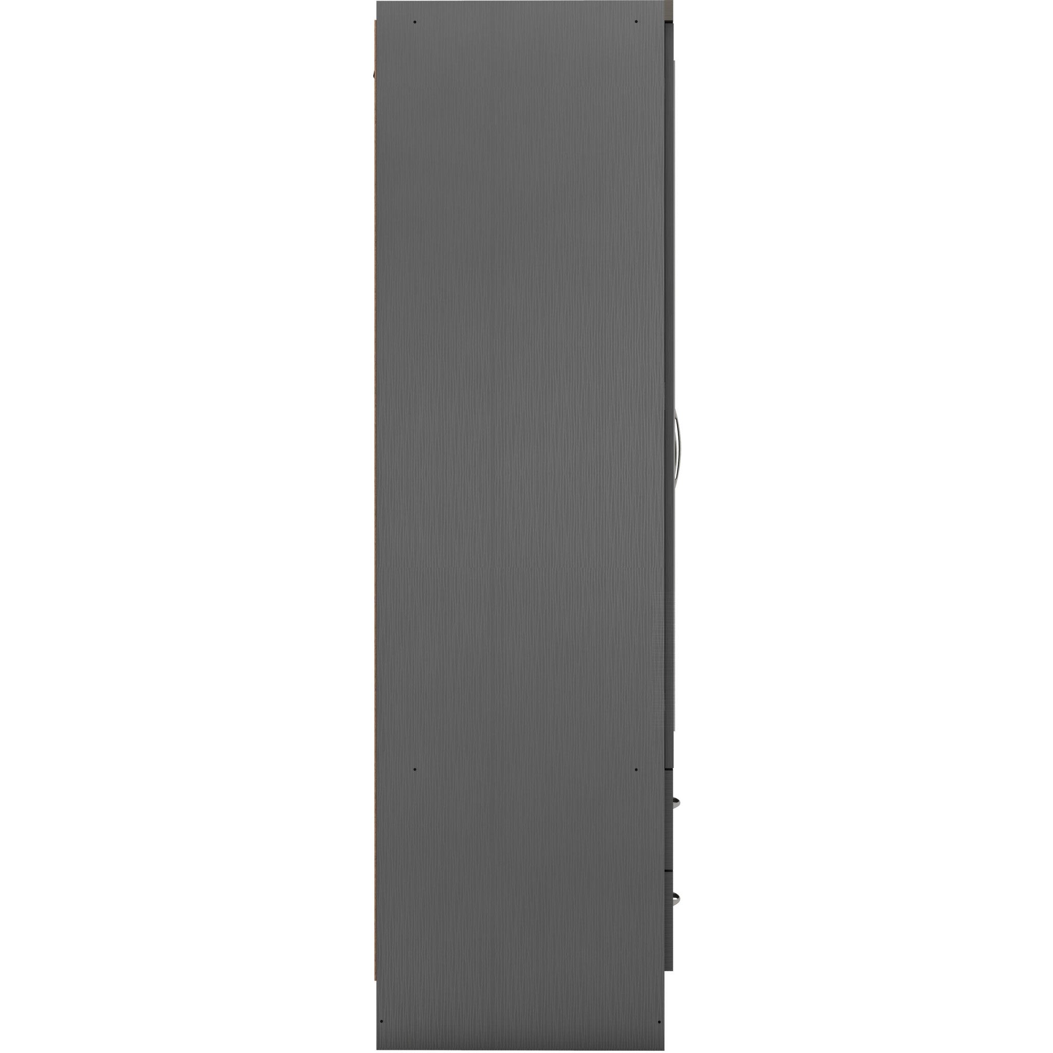 Nevada 4 Door 2 Drawer Wardrobe - 3D Effect Grey