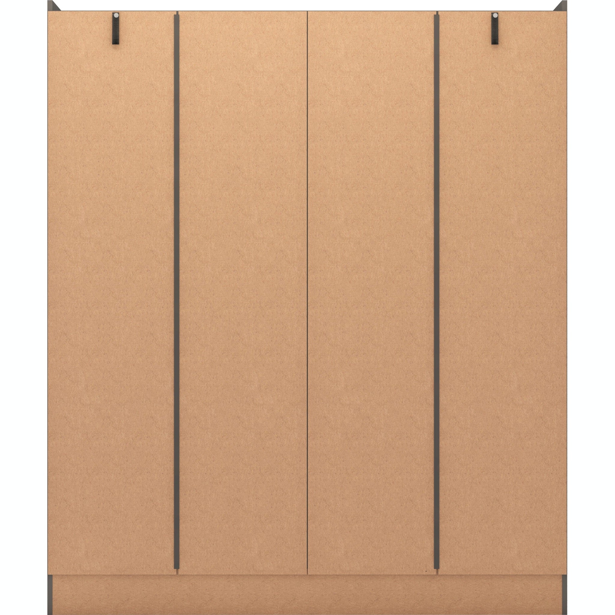 Nevada 4 Door 2 Drawer Wardrobe - 3D Effect Grey