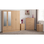 Nevada 4 Door 2 Drawer Wardrobe Bedroom Set - Sonoma Oak Effect